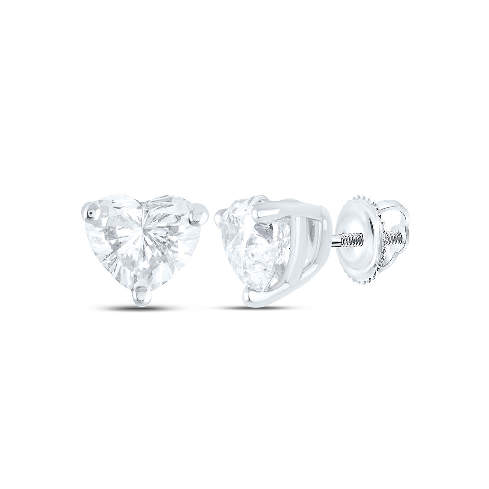 1/2CTW-NAT DIA  I1 IJ HEART SOLITAIRE STUD EARRING Daisy Joyeria