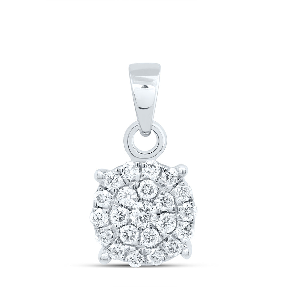 1/4CTW-NAT DIA NK FASHION ROUND PENDANT Daisy Joyeria