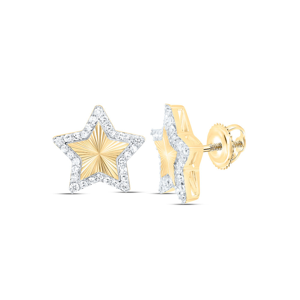 1/4CTW-NAT DIA NK GIFT STAR EARRING Daisy Joyeria