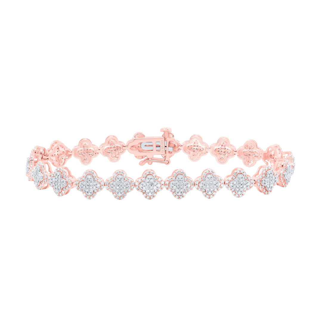 2 1/5CTW-NAT DIA (7.60MM) NK CLOVER BRACELET 7 INCH Daisy Joyeria
