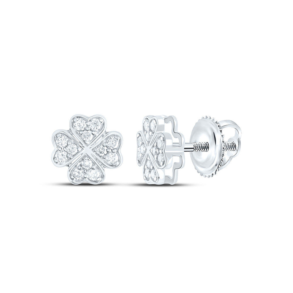 1/6CTW-NAT DIA NK GIFT CLOVER EARRING Daisy Joyeria
