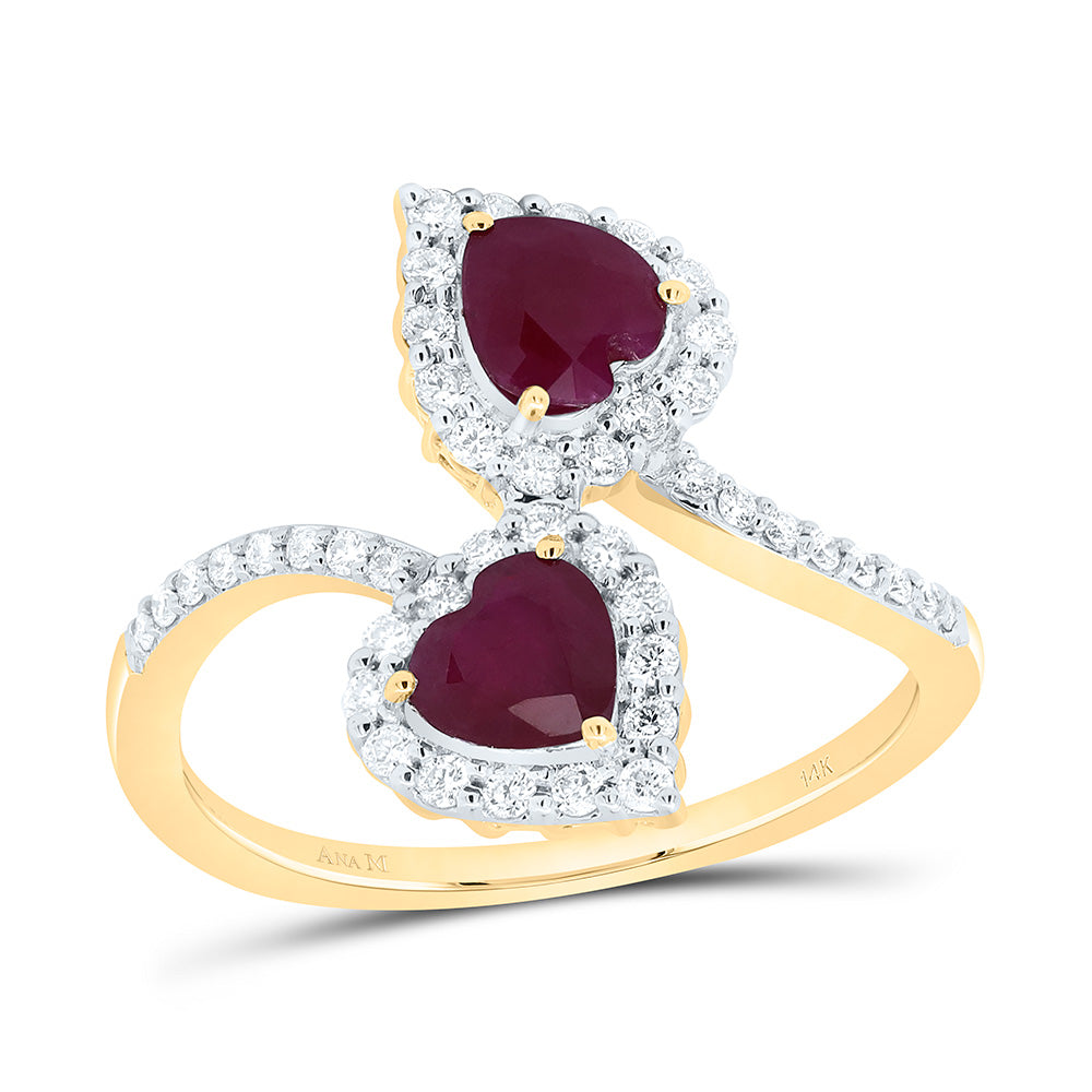 1/3CTW-NAT DIA ANA M 5MM-HT-RU NAT GEM HEART RING Daisy Joyeria