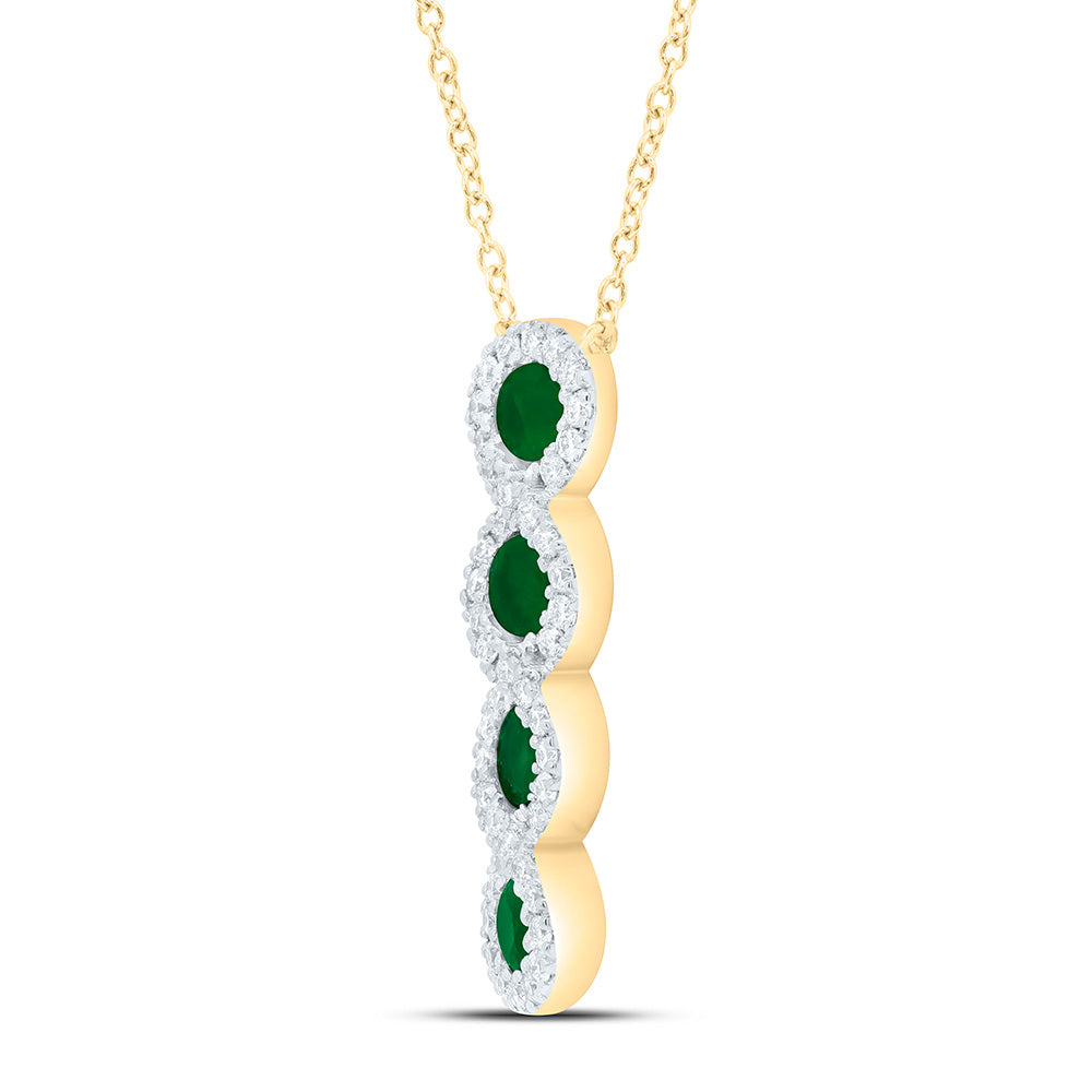 1/6CTW-NAT DIA ANA M 1/2CTW-RD-EM NAT GEM NECKLACE (18 INCH) Daisy Joyeria