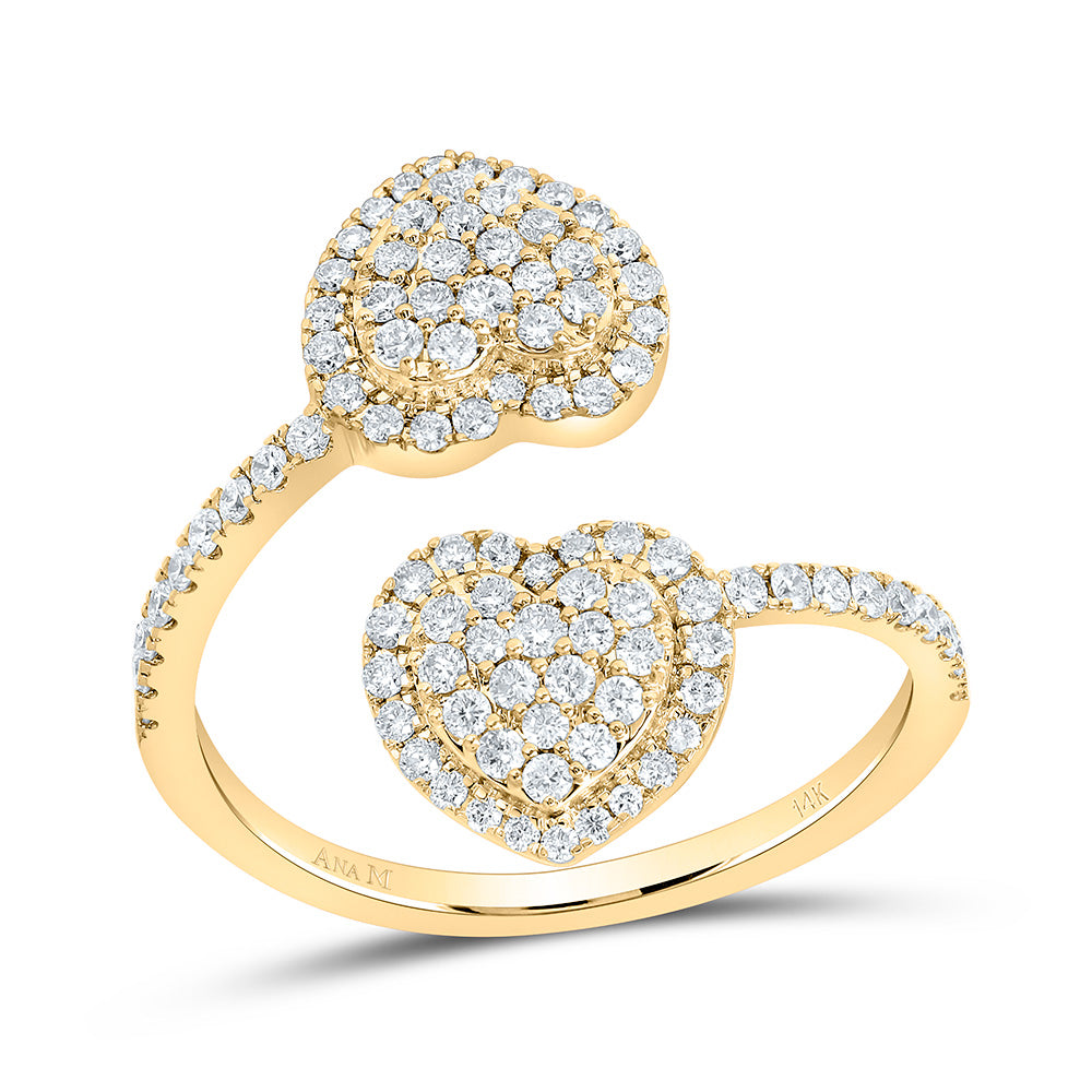 5/8CTW-NAT DIA ANA M FASHION HEART RING Daisy Joyeria