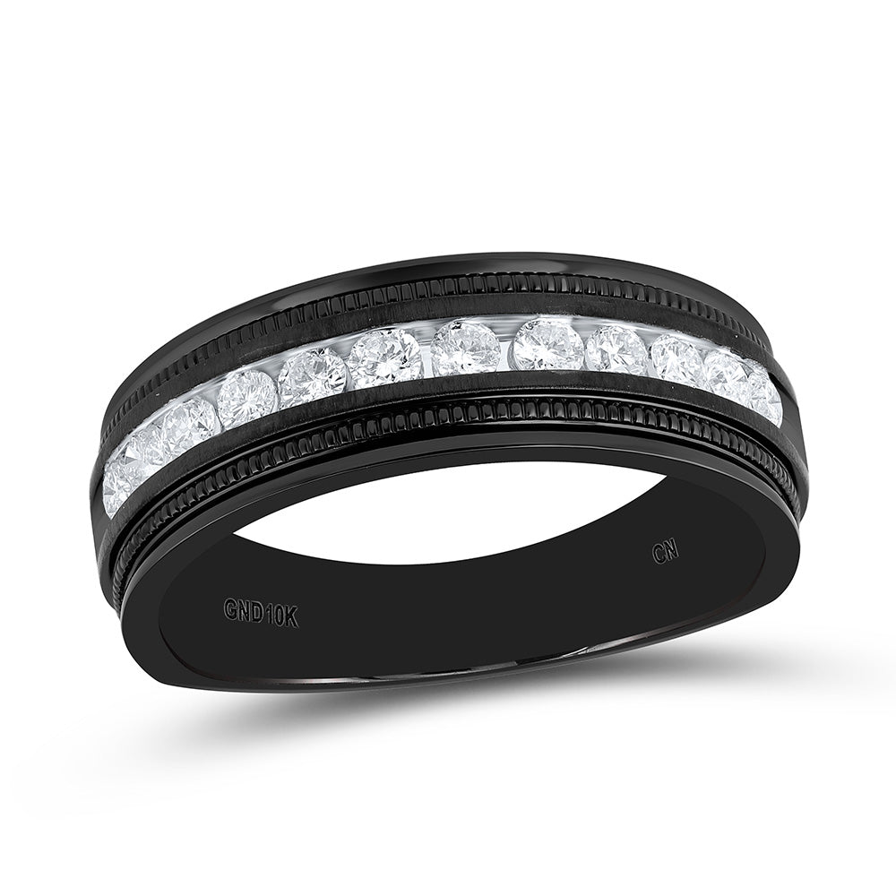 1/2CTW-NAT DIA CN MENS MACHINE SET BAND Daisy Joyeria
