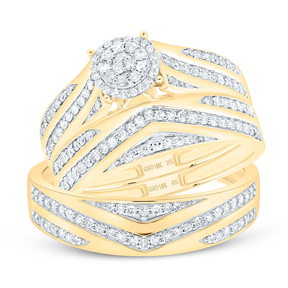 5/8CTW-NAT DIA NK FASHION ROUND TRIO SET Daisy Joyeria