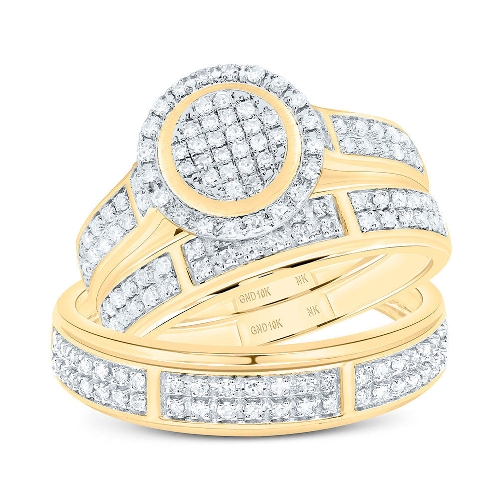 5/8CTW-NAT DIA NK FASHION ROUND TRIO SET Daisy Joyeria