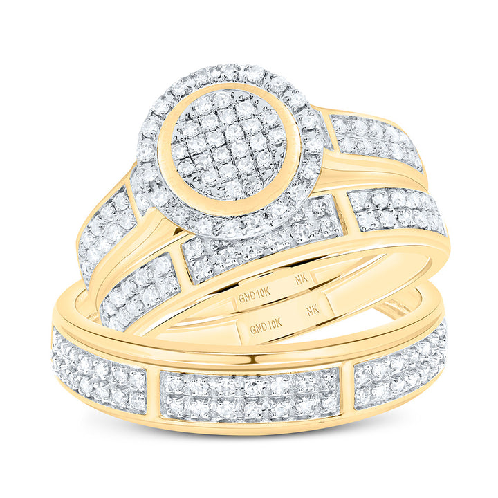 5/8CTW-NAT DIA NK FASHION ROUND TRIO SET Daisy Joyeria