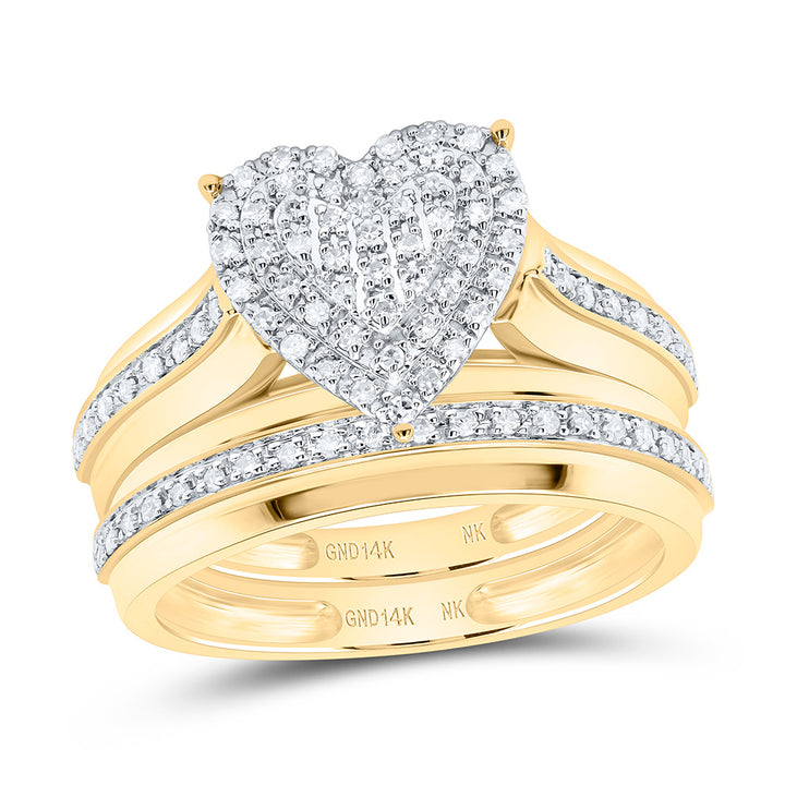1/2CTW-NAT DIA NK FASHION HEART TRIO SET Daisy Joyeria