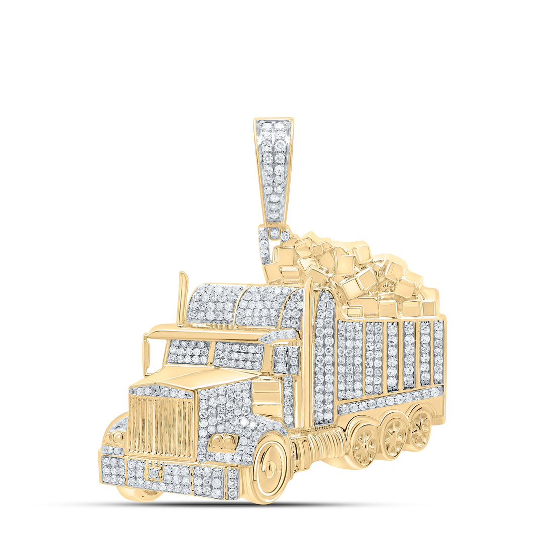 1CTW-NAT DIA NK TRUCK MENS CHARM Daisy Joyeria