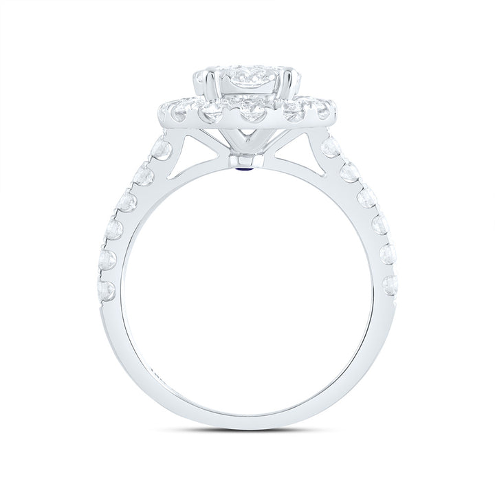 2CTW-NAT DIA ANA M ELITE 1/3CTW-CRD OVAL SINGLE HALO BRIDAL RING Daisy Joyeria