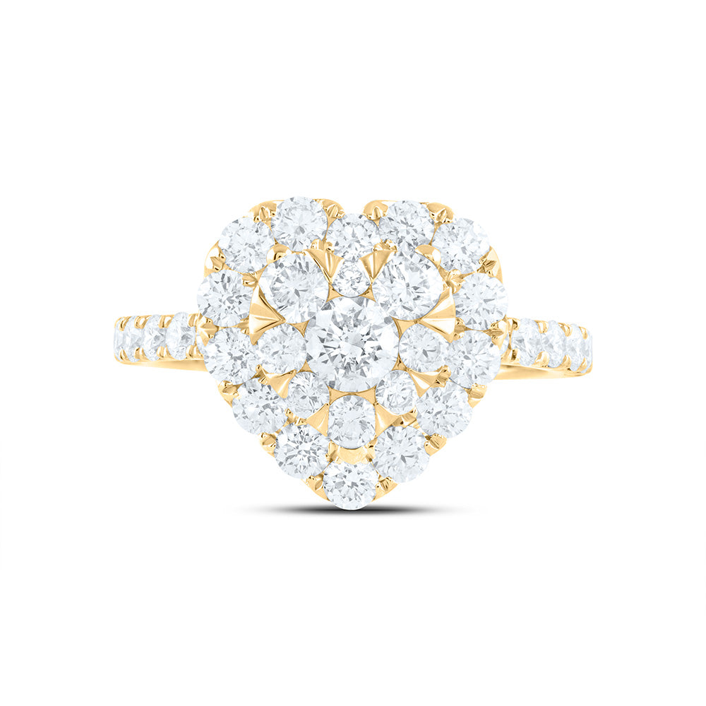 1 7/8CTW-NAT DIA ANA M ELITE 1/4CTW-CRD HEART SINGLE HALO BRIDAL RING Daisy Joyeria