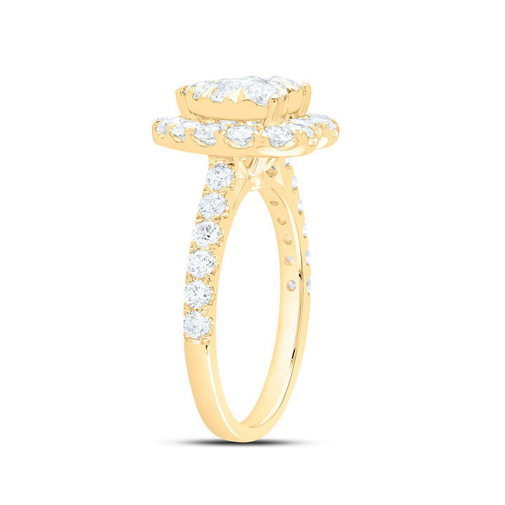 1 7/8CTW-NAT DIA ANA M ELITE 1/4CTW-CRD HEART SINGLE HALO BRIDAL RING Daisy Joyeria