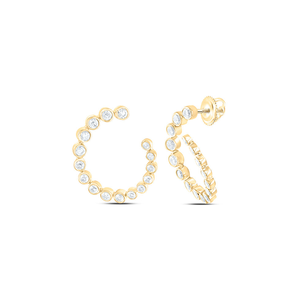 3/4CTW-NAT DIA ANA M FASHION HOOPS EARRING Daisy Joyeria