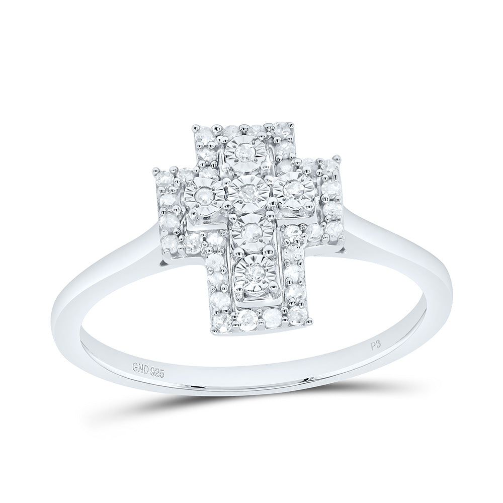 1/6CTW-NAT DIA P3 GIFT CROSS RING Daisy Joyeria