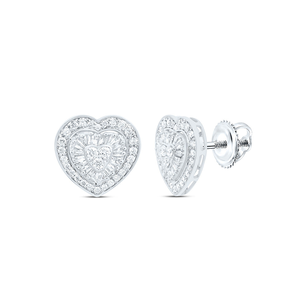 5/8CTW-NAT DIA CN FASHION HEART EARRING Daisy Joyeria