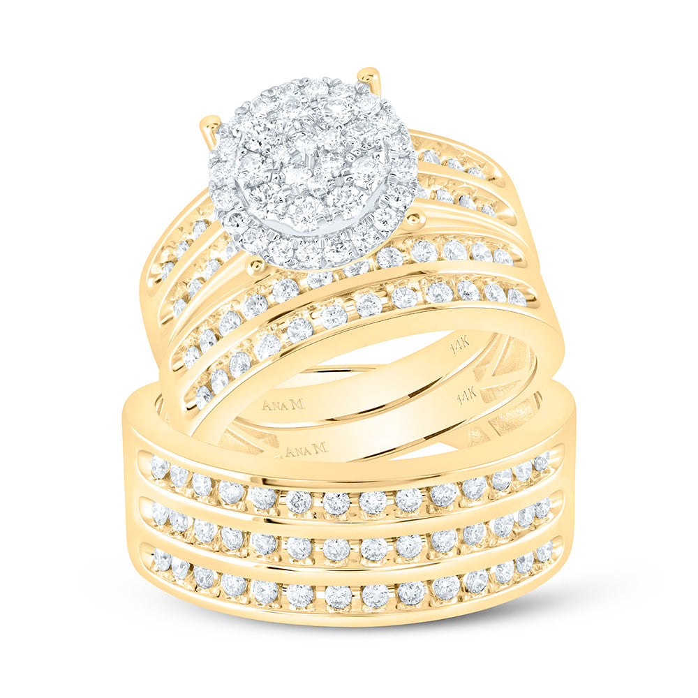 1 1/3CTW-NAT DIA ANA M ROUND TRIO SET Daisy Joyeria