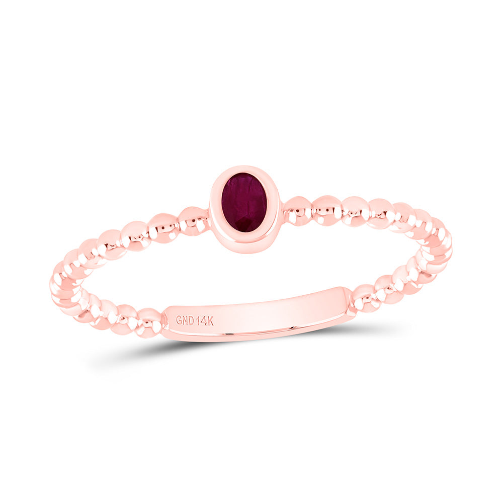 4X3MM-OV-RU NAT GEM OVAL LADIES RING Daisy Joyeria