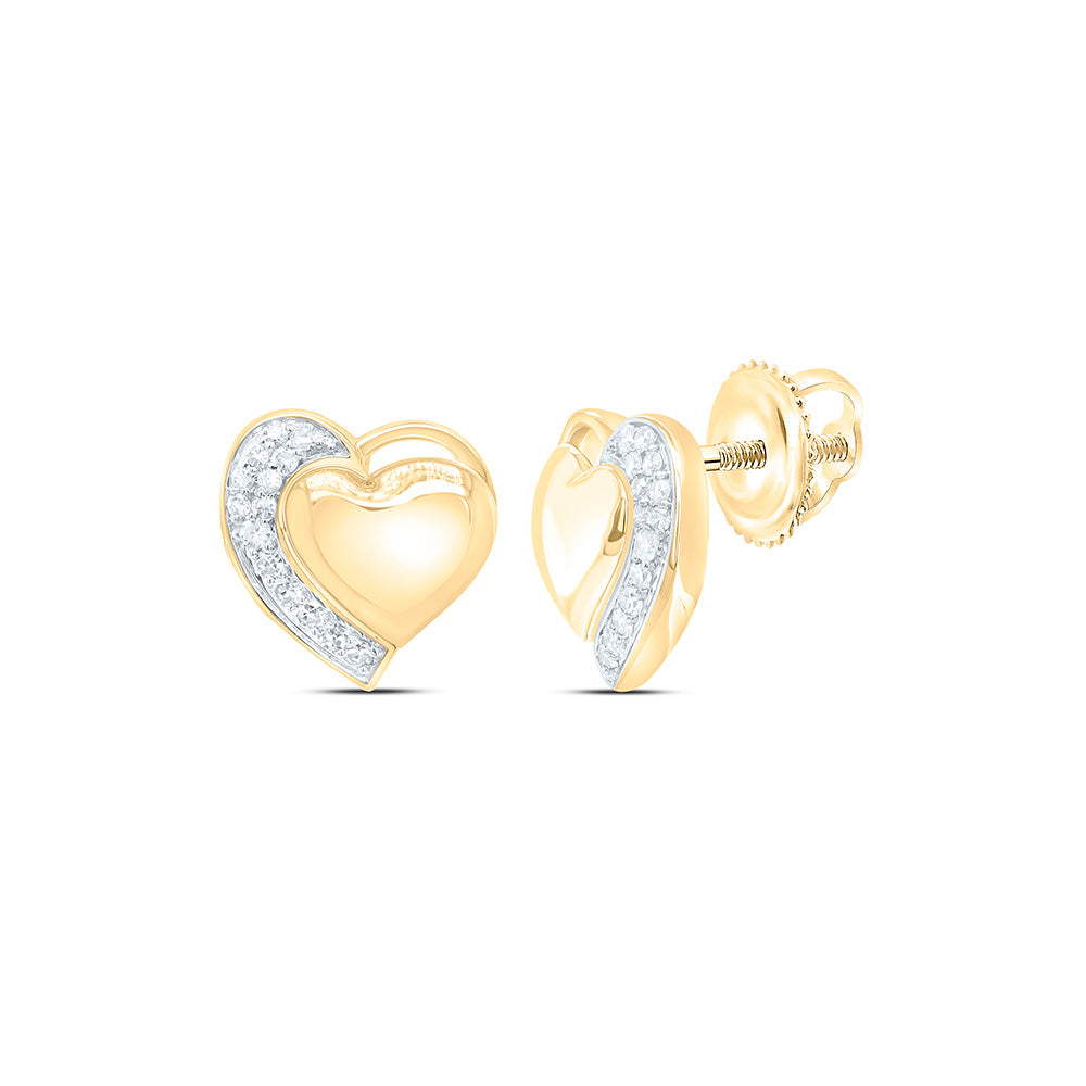 1/10CTW-NAT DIA NK FASHION HEART EARRING Daisy Joyeria