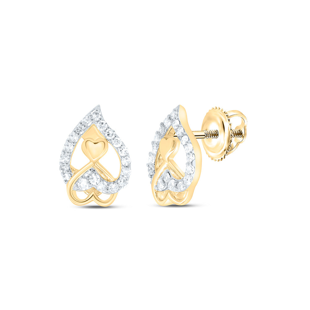 1/6CTW-NAT DIA NK FASHION HEART EARRING Daisy Joyeria