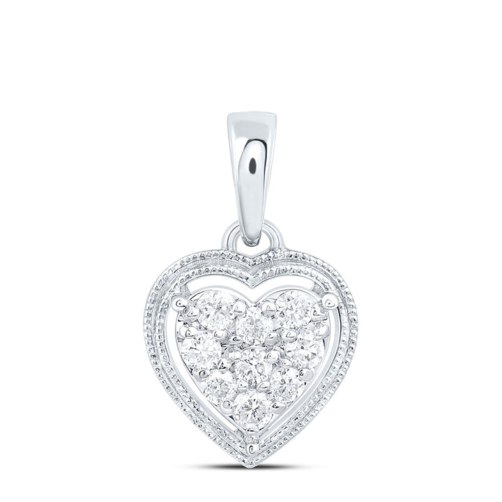 1/6CTW-NAT DIA CN FASHION HEART PENDANT Daisy Joyeria