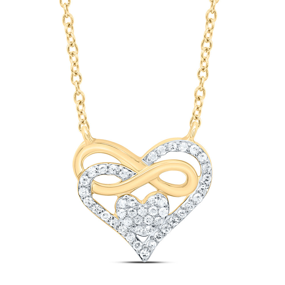 1/8CTW-NAT DIA P1 GIFT HEART NECKLACE (18 INCH) Daisy Joyeria