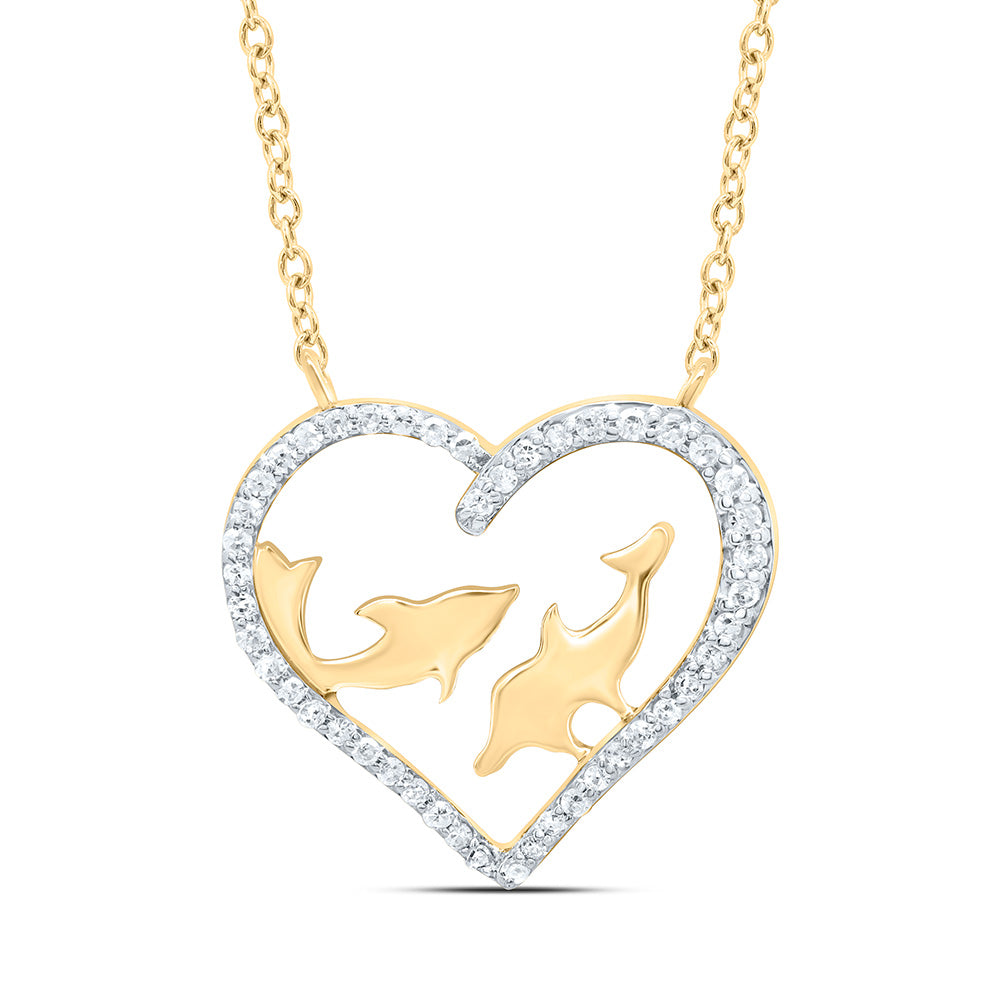1/6CTW-NAT DIA P1 GIFT HEART NECKLACE (18 INCH) Daisy Joyeria