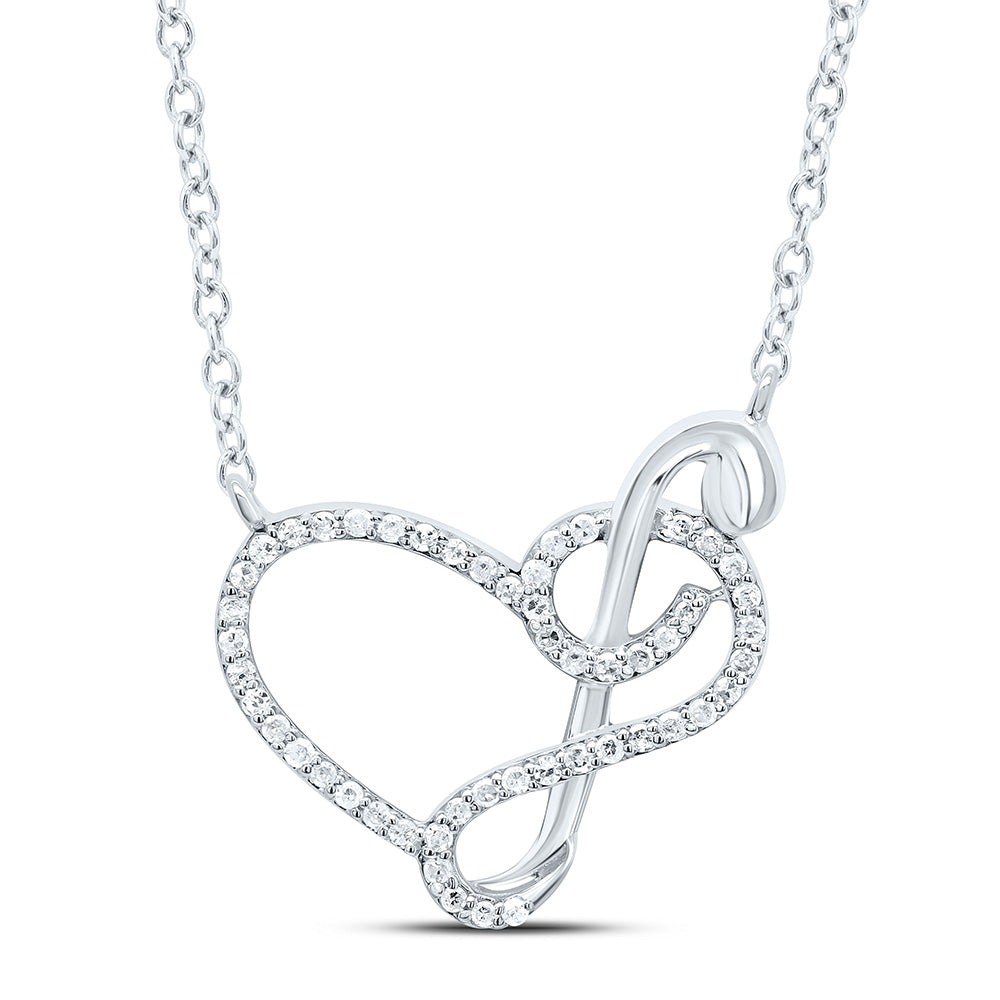 1/6CTW-NAT DIA P1 GIFT HEART NECKLACE (18 INCH) Daisy Joyeria