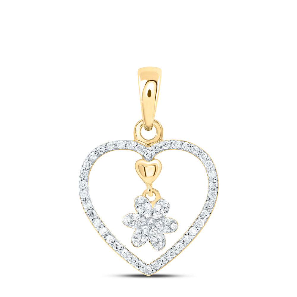 1/6CTW-NAT DIA P1 GIFT HEART PENDANT Daisy Joyeria