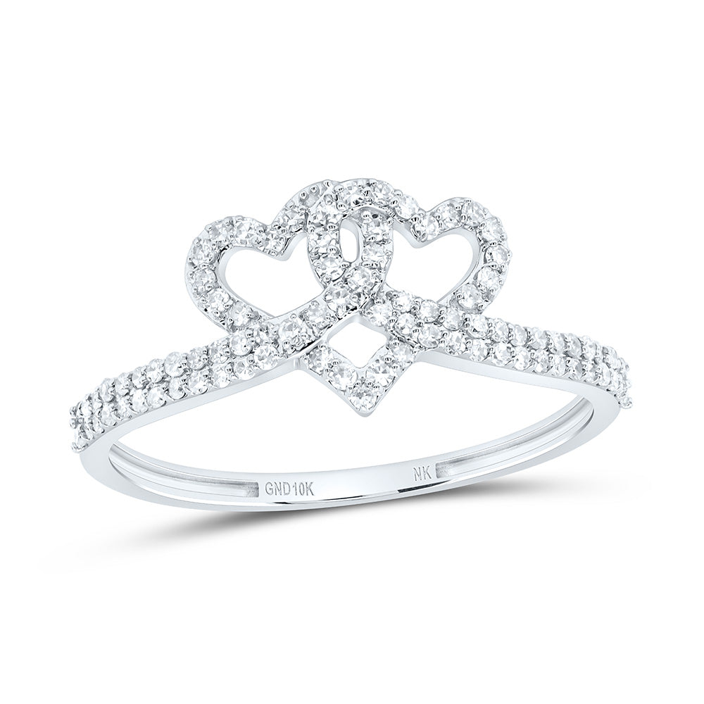 1/4CTW-NAT DIA NK GIFT HEART RING Daisy Joyeria