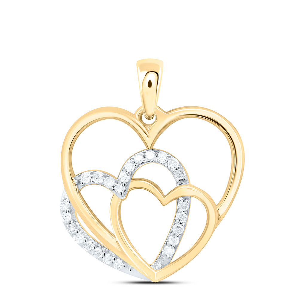 1/10CTW-NAT DIA P1 GIFT HEART  PENDANT Daisy Joyeria