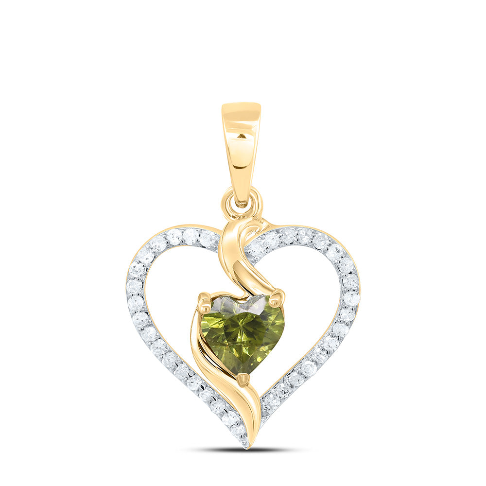1/8CTW-NAT DIA P1 5MM HT-PERIDOT SYNTHETIC HEART PENDANT Daisy Joyeria