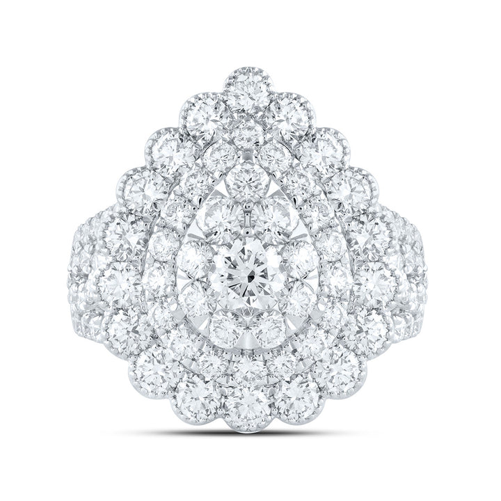4CTW-NAT DIA ANA M ELITE 3/8CTW-CRD PEAR DOUBLE HALO BRIDAL RING Daisy Joyeria
