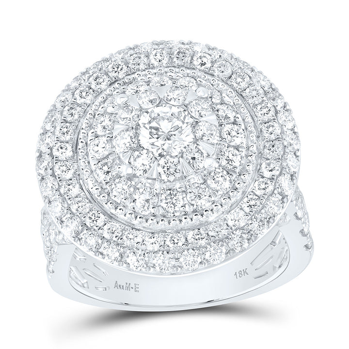2 7/8CTW-NAT DIA ANA M ELITE 3/8CTW-CRD ROUND DOUBLE HALO BRIDAL RING Daisy Joyeria