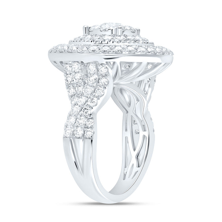 2 7/8CTW-NAT DIA ANA M ELITE 3/8CTW-CRD ROUND DOUBLE HALO BRIDAL RING Daisy Joyeria
