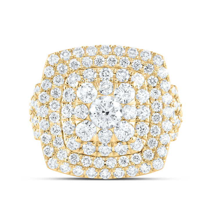 3 1/2CTW-NAT DIA ANA M ELITE 3/8CTW-CRD CUSHION DOUBLE HALO BRIDAL RING Daisy Joyeria