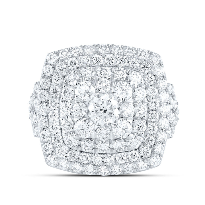 3 1/2CTW-NAT DIA ANA M ELITE 3/8CTW-CRD CUSHION DOUBLE HALO BRIDAL RING Daisy Joyeria