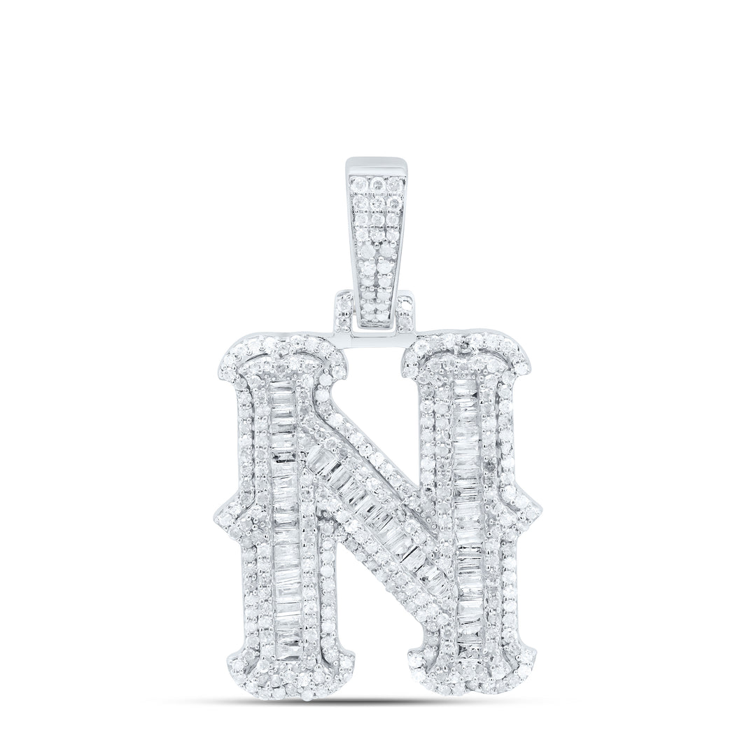 1 1/4CTW-NAT DIA P2P3 GIFT (25MM) INITIAL "N" PENDANT Daisy Joyeria