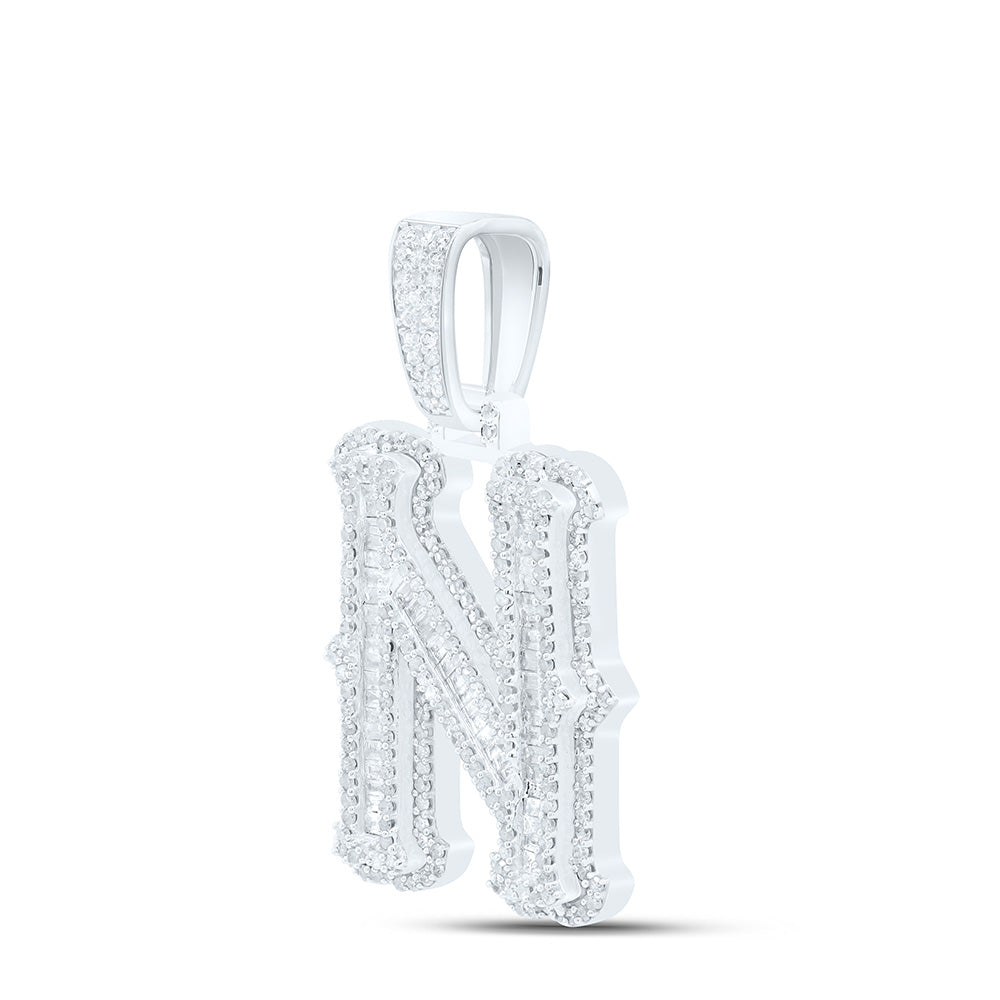 1 1/4CTW-NAT DIA P2P3 GIFT (25MM) INITIAL "N" PENDANT Daisy Joyeria