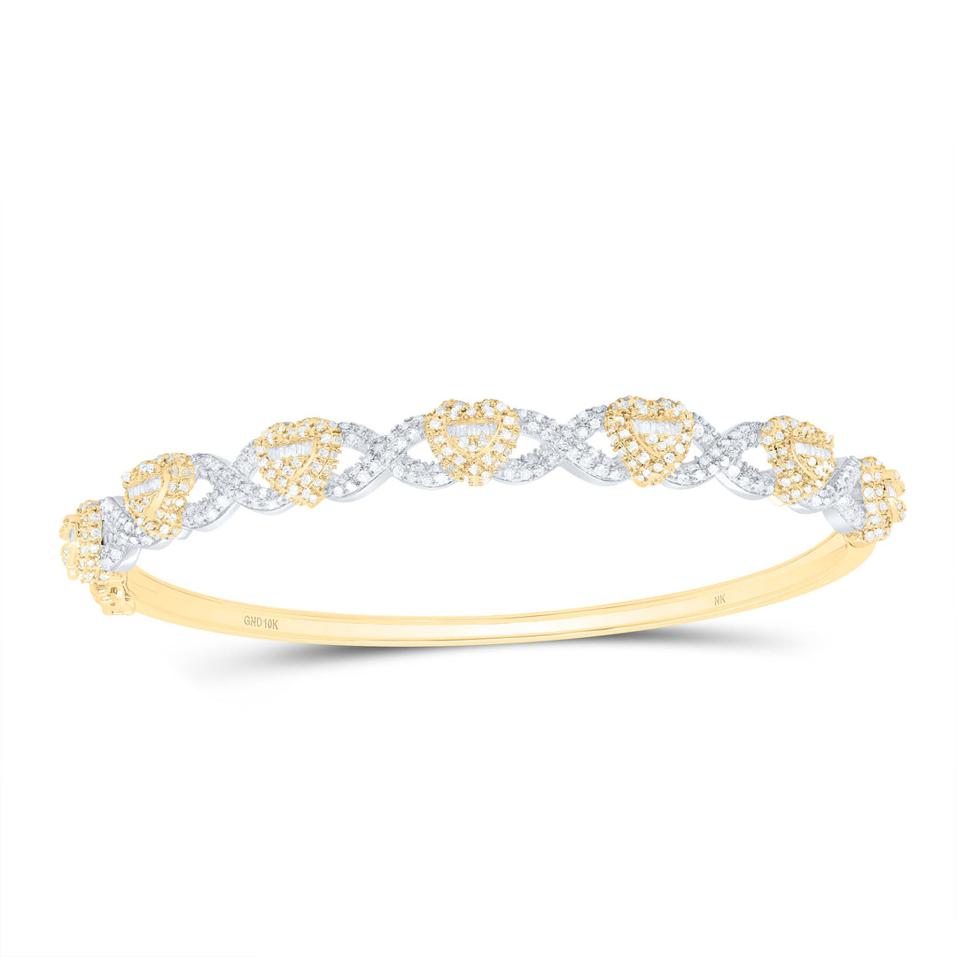 1 1/2CTW-NAT DIA NK FASHION INFINITY HEART BANGLE (65X55MM) Daisy Joyeria