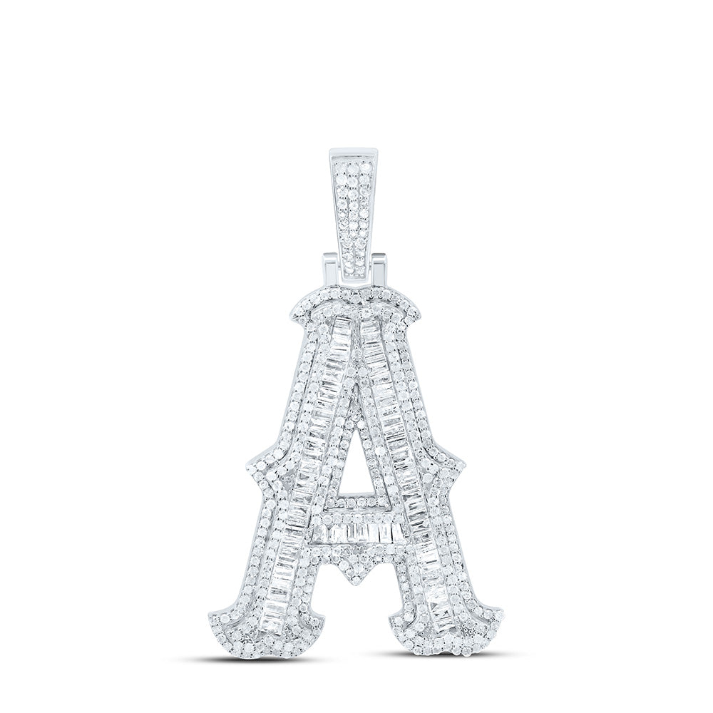 1 3/4CTW-NAT DIA P2P3 GIFT (35MM) INITIAL "A" PENDANT Daisy Joyeria