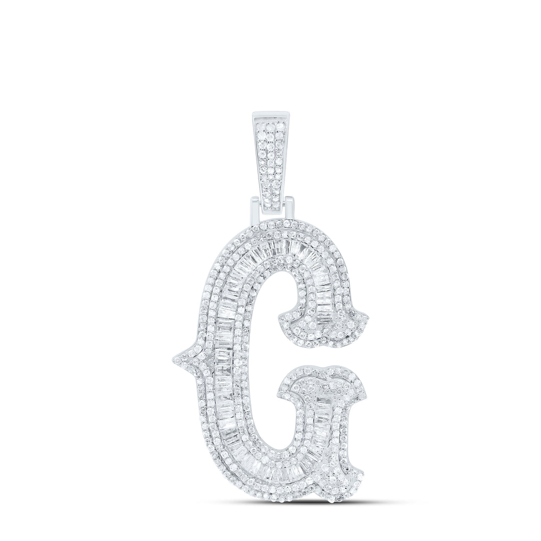 1 3/4CTW-NAT DIA P2P3 GIFT (35MM) INITIAL "G" PENDANT Daisy Joyeria