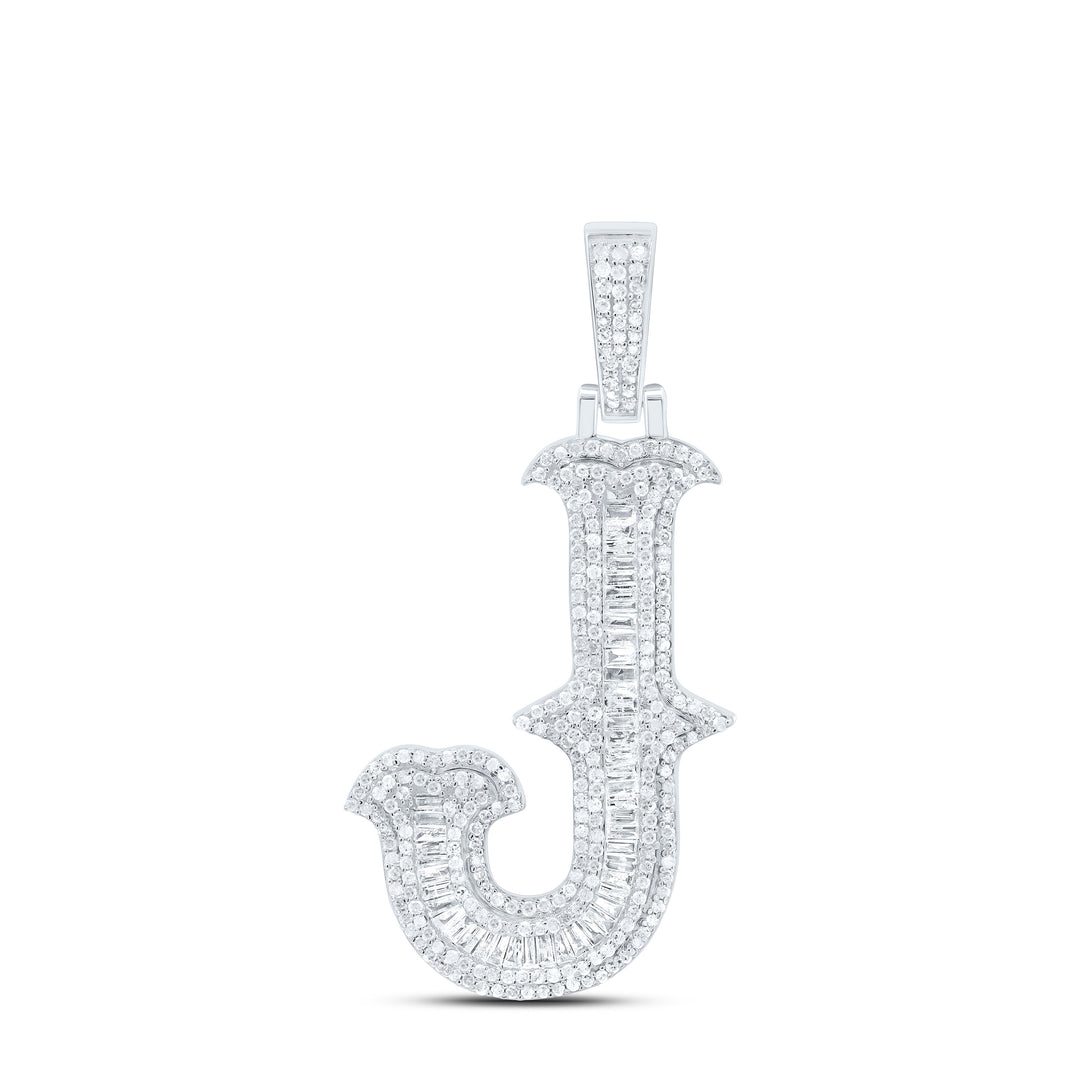 1 1/3CTW-NAT DIA P2P3 GIFT (35MM) INITIAL "J" PENDANT Daisy Joyeria