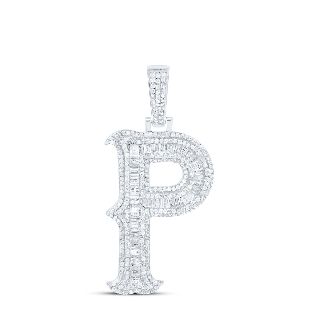 1 1/2CTW-NAT DIA P2P3 GIFT (35MM) INITIAL "P" PENDANT Daisy Joyeria