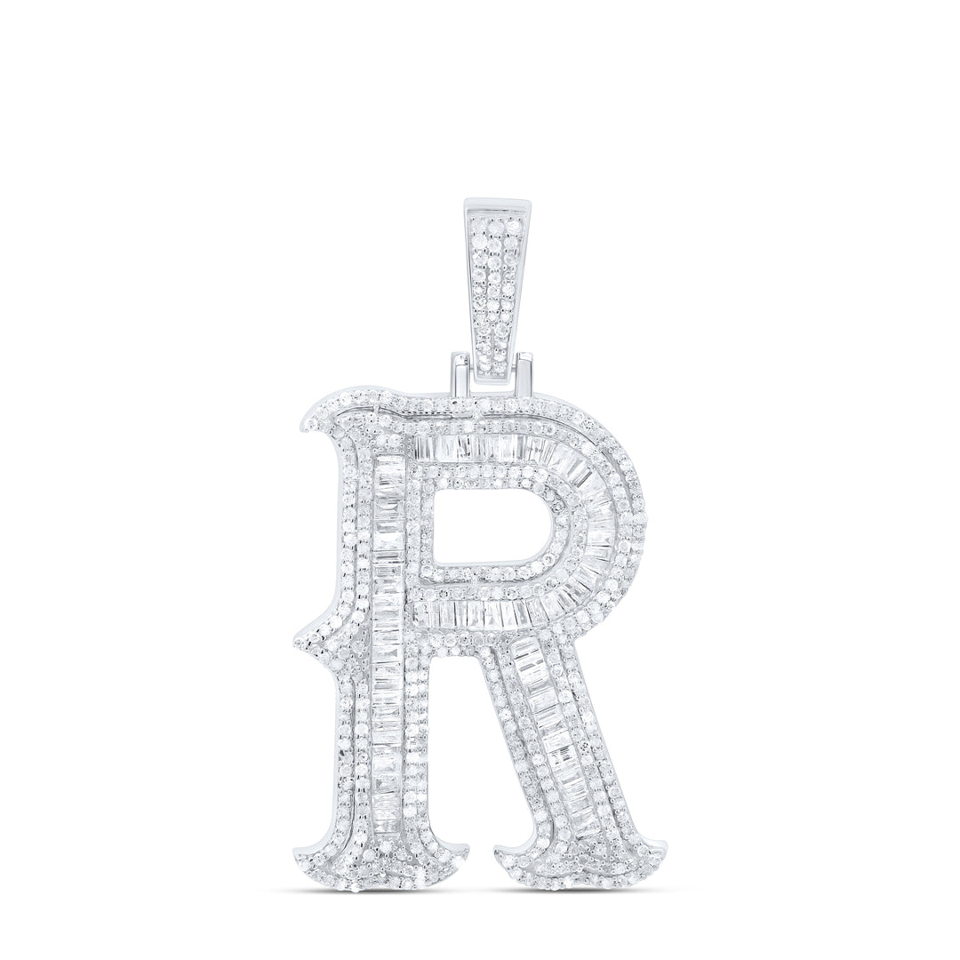 1 7/8CTW-NAT DIA P2P3 GIFT (35MM) INITIAL "R" PENDANT Daisy Joyeria