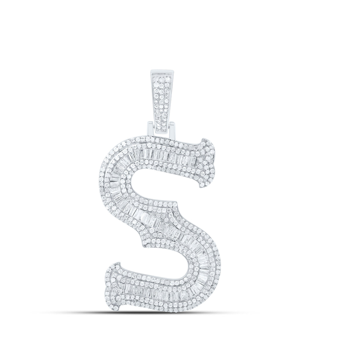 1 3/4CTW-NAT DIA P2P3 GIFT (35MM) INITIAL "S" PENDANT Daisy Joyeria