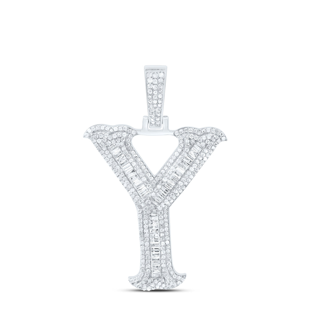 1 1/3CTW-NAT DIA P2P3 GIFT (35MM) INITIAL "Y" PENDANT Daisy Joyeria