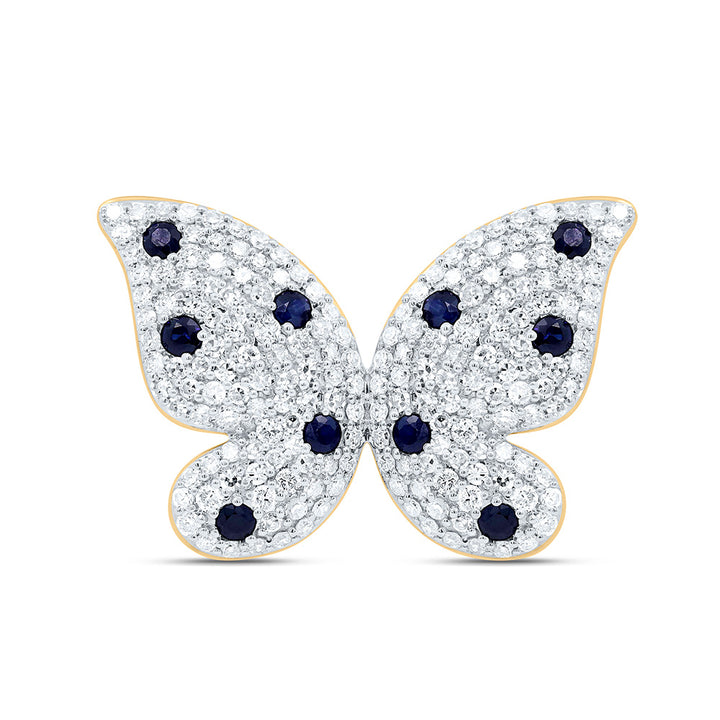 1 1/3CTW-NAT DIA CN 3/8CTW-RD-BS NAT GEM BUTTERFLY RING Daisy Joyeria