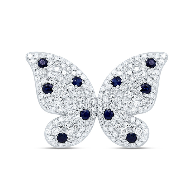 1 1/3CTW-NAT DIA CN 3/8CTW-RD-BS NAT GEM BUTTERFLY RING Daisy Joyeria