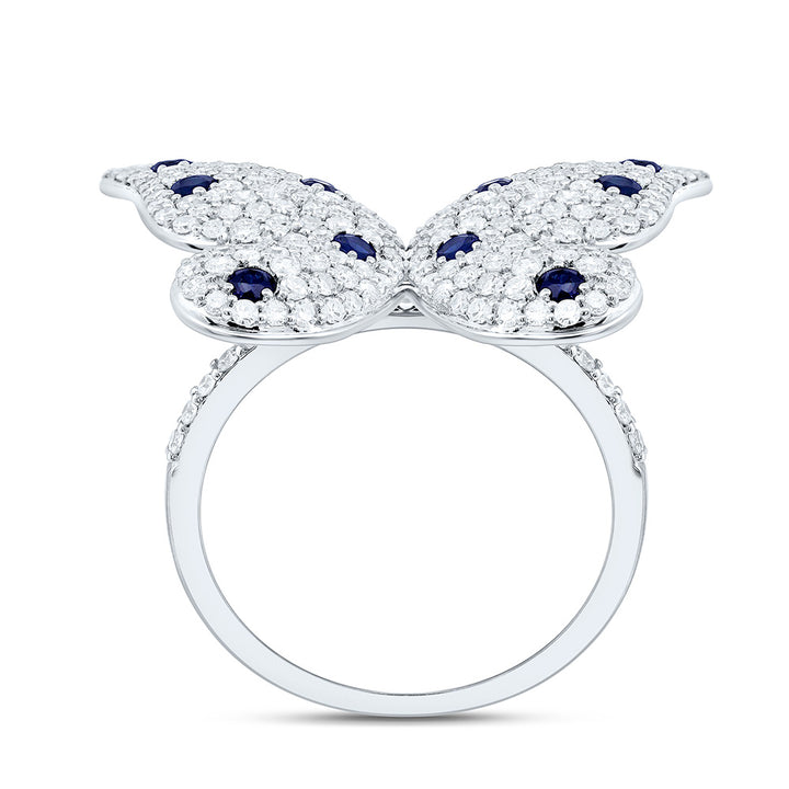 1 1/3CTW-NAT DIA CN 3/8CTW-RD-BS NAT GEM BUTTERFLY RING Daisy Joyeria